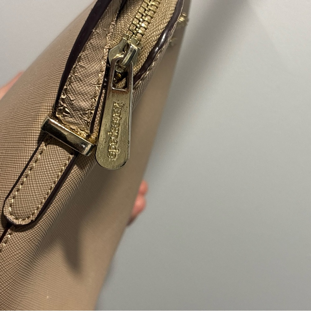 Kate Spade New York Crossbody Bag Beige Saffiano Leather - Picture 7 of 12